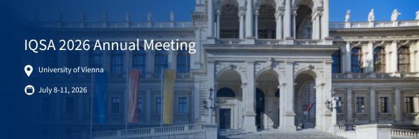 IQSA 2026 Annual Meeting banner — University of Vienna venue, July 8–11, 2026.